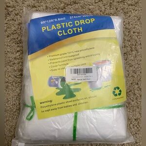 Plastic drop cloth covers